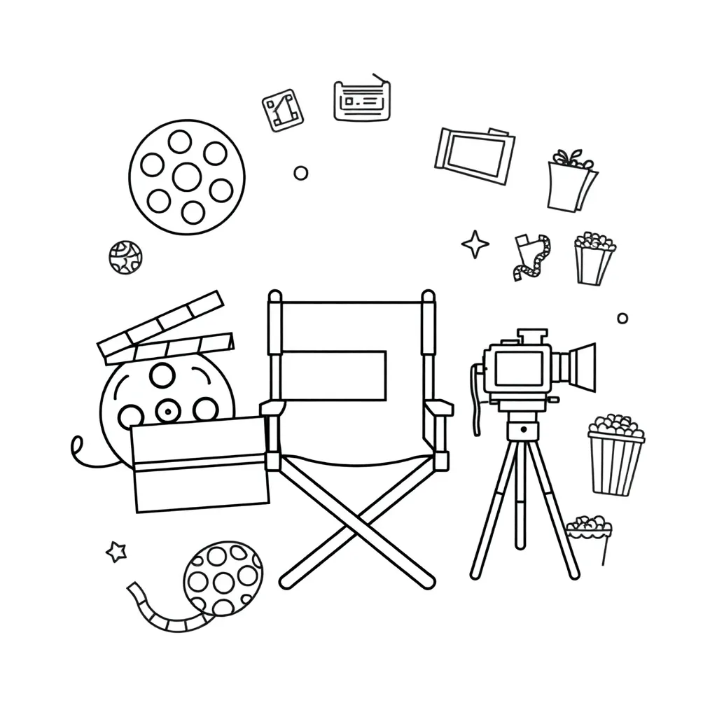 Film camera and director's clapperboard