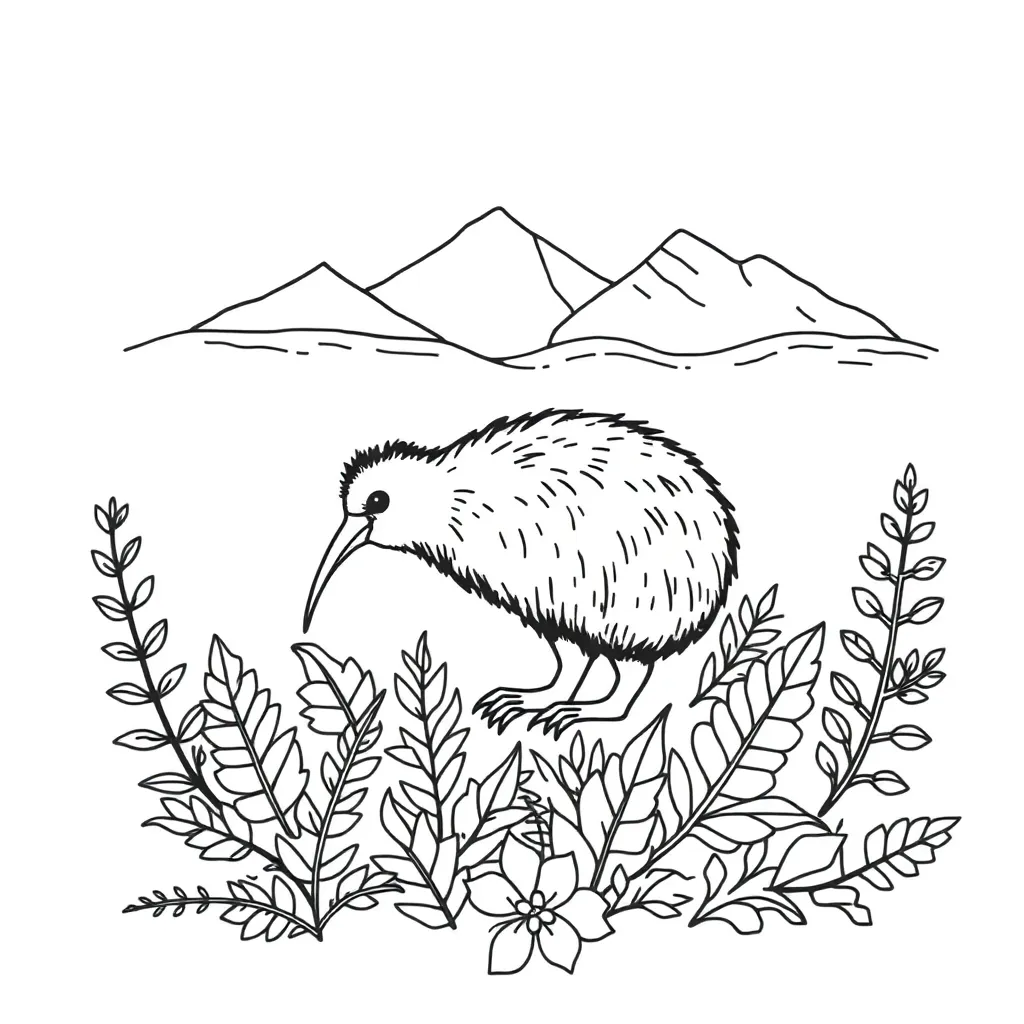 Little yellow kiwi bird illustration