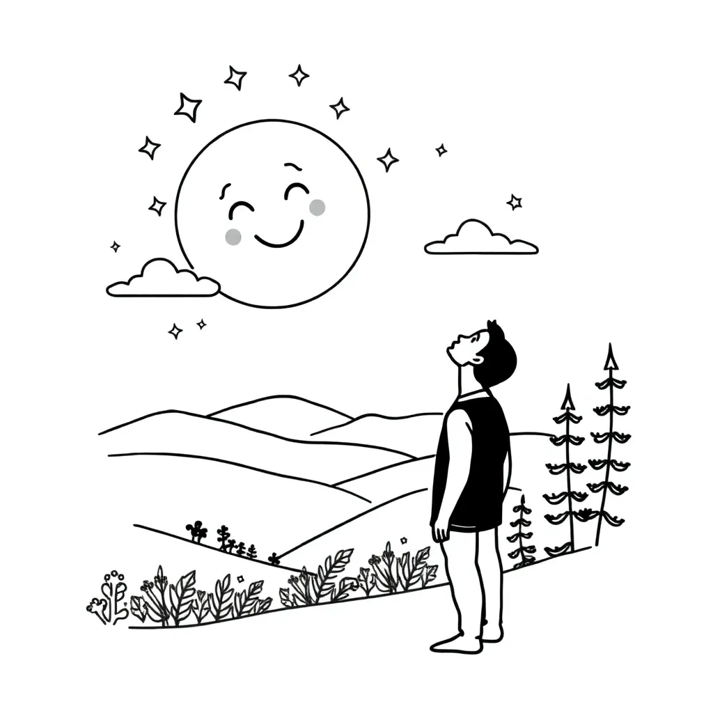 Moon and stars illustration