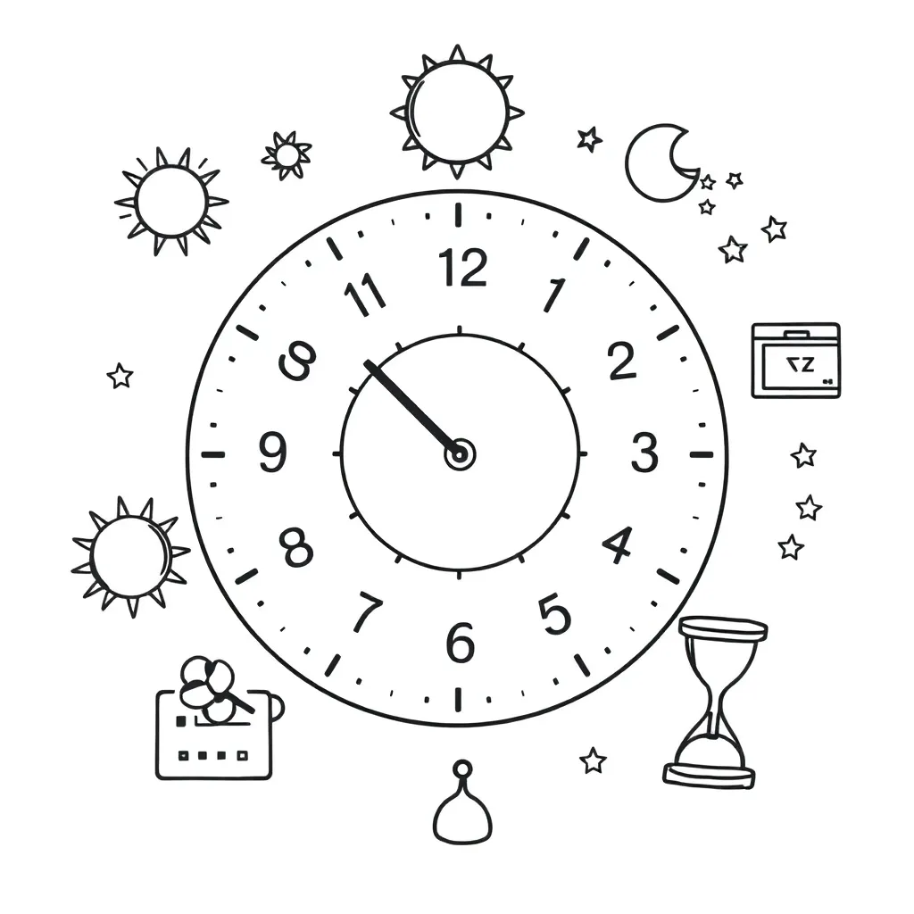 Detective with magnifying glass looking at a clock