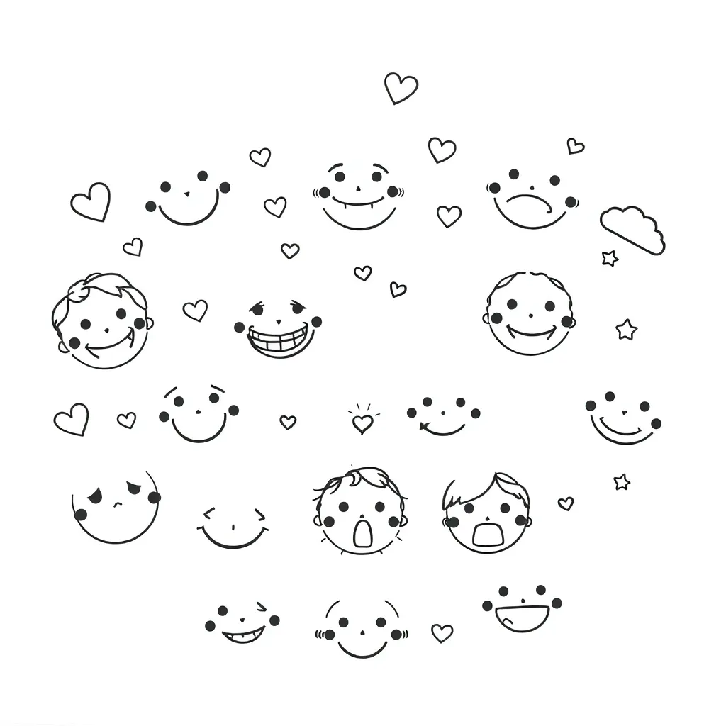 Happy and sad emoji faces