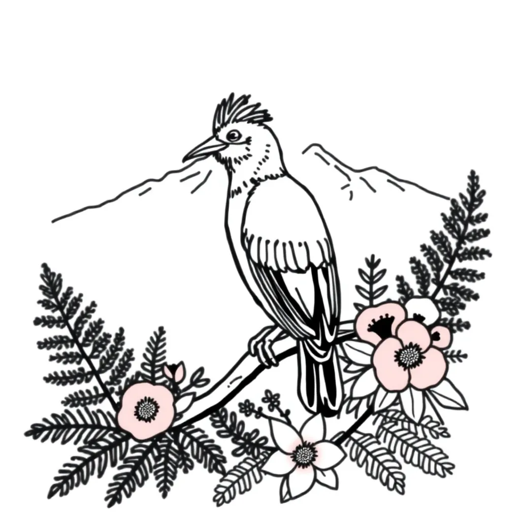 Huia bird illustration