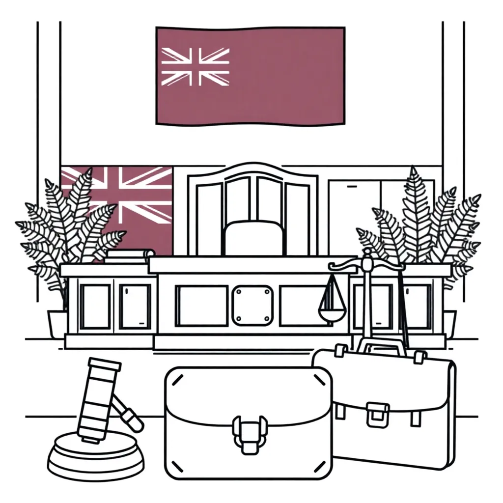 Lawyer with scales of justice and fractions