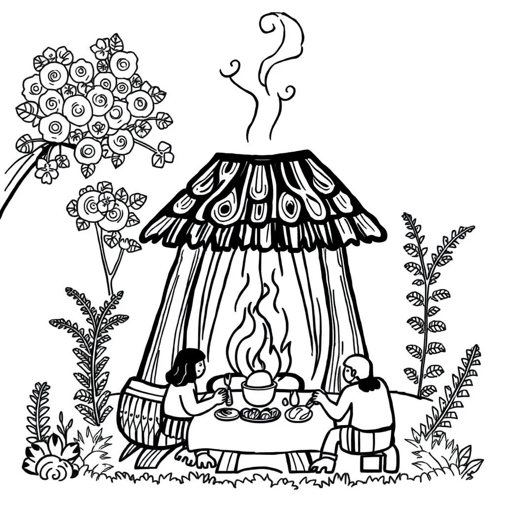 Māori greeting illustration