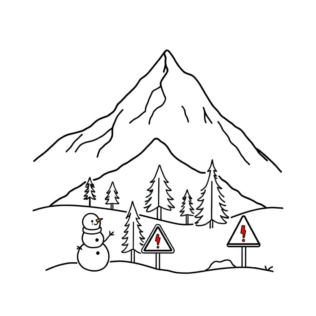 Mountain avalanche scene