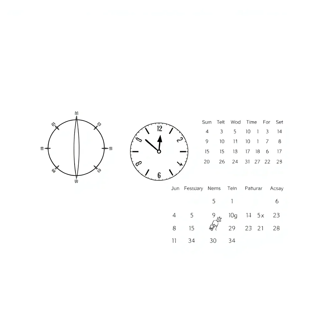 Clock and calendar illustration
