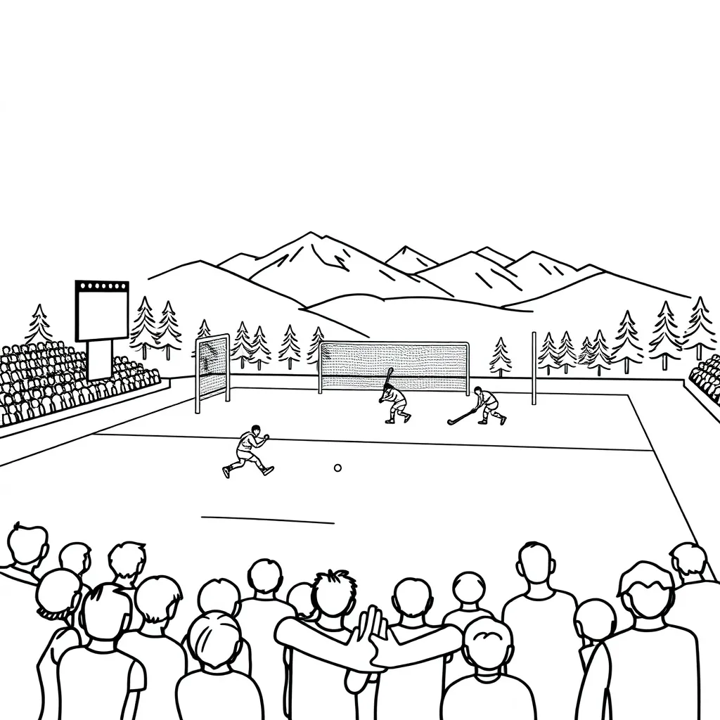 Hockey players in action