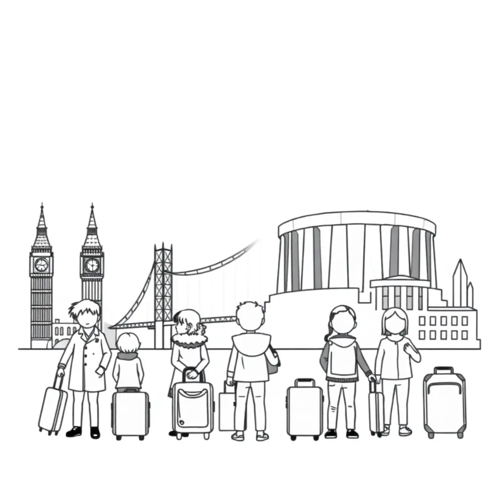 Students forming a living bar chart