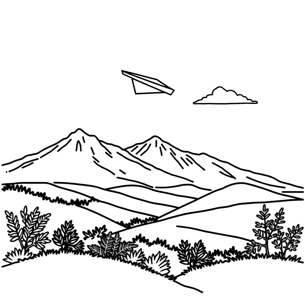 Paper plane flying through the air