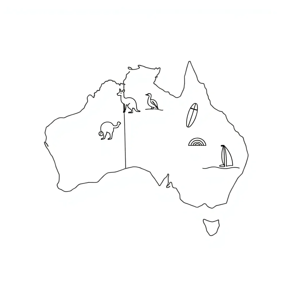 Map of Australia showing states and territories