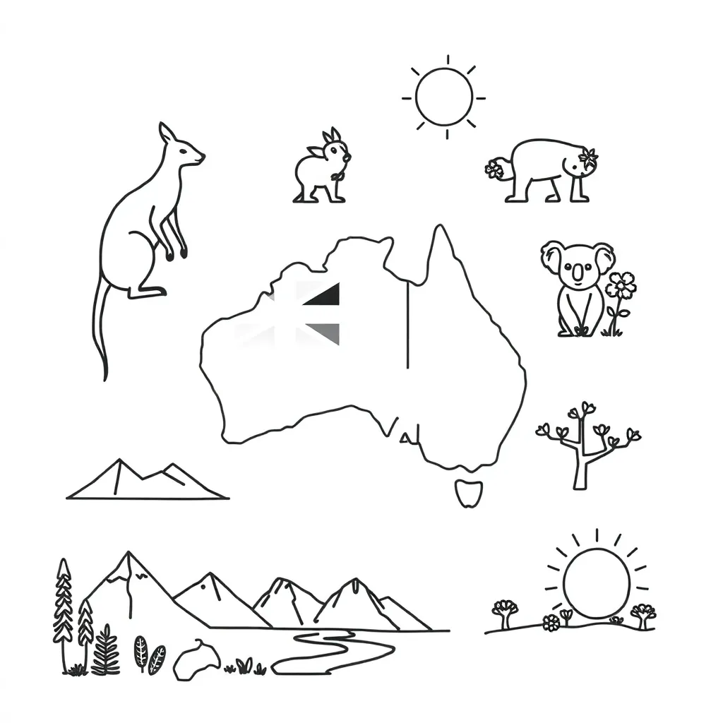 Map of Australia showing national parks