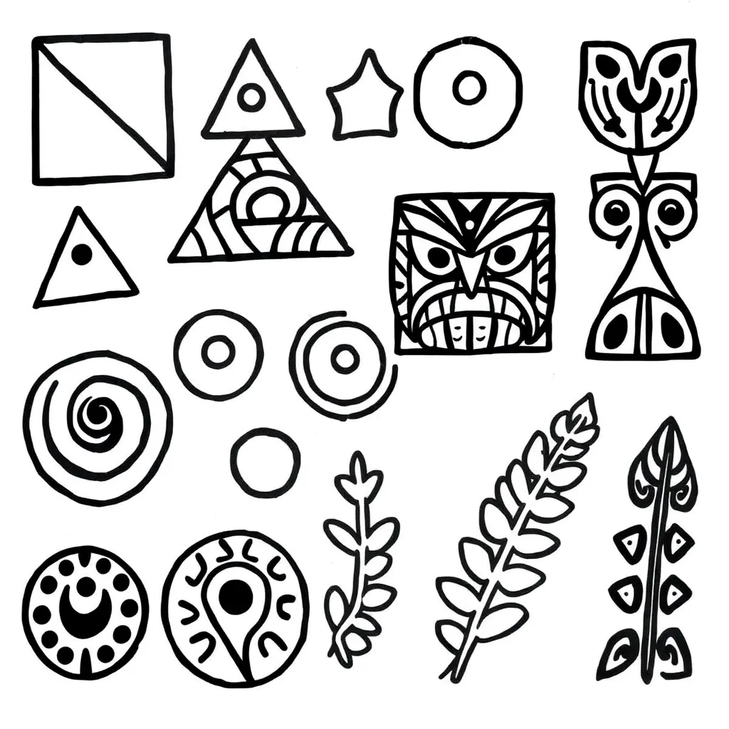 Various 2D and 3D shapes including triangles, squares, cubes, and pyramids