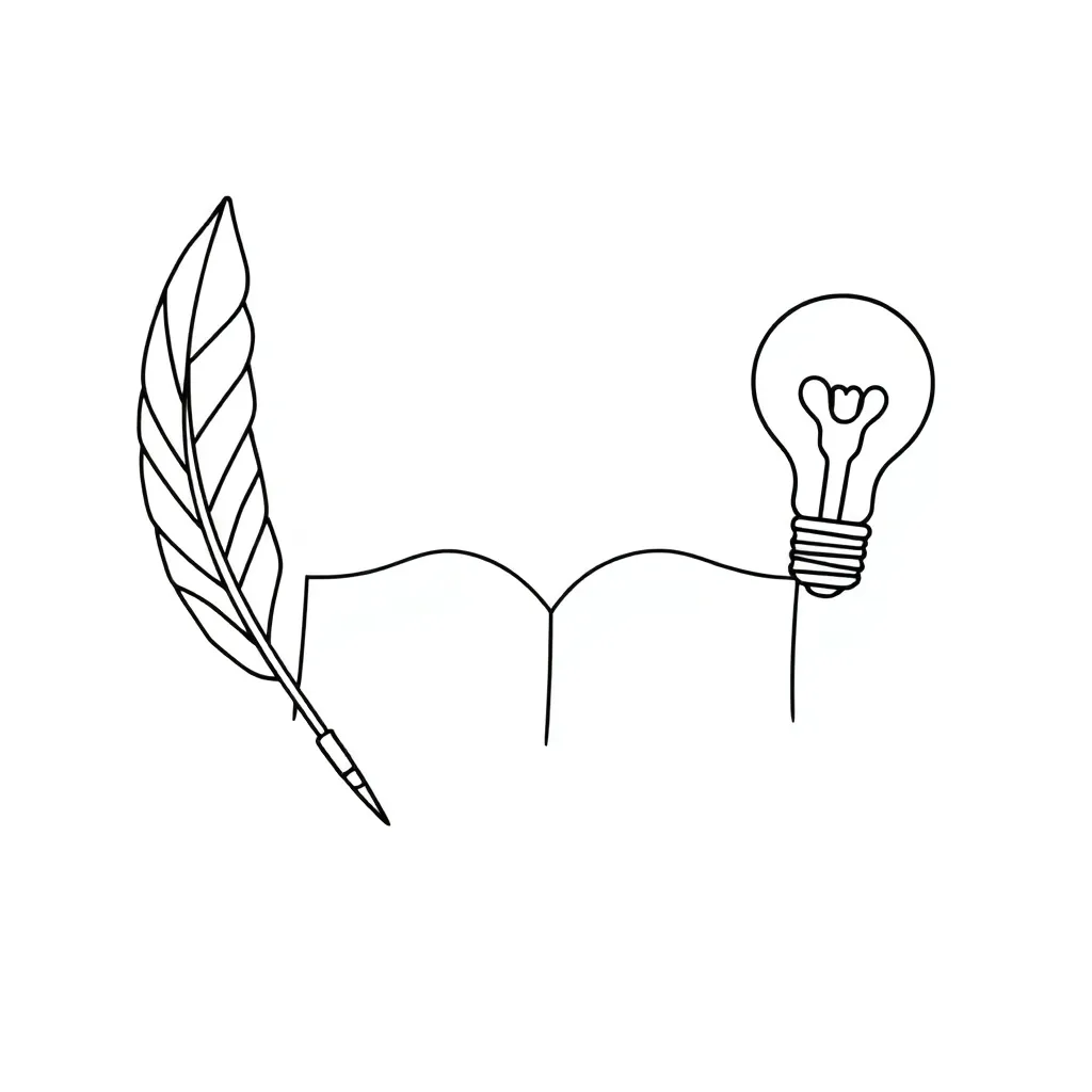 Books and writing materials illustration