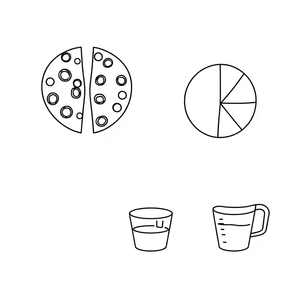 Fractions worksheet illustration