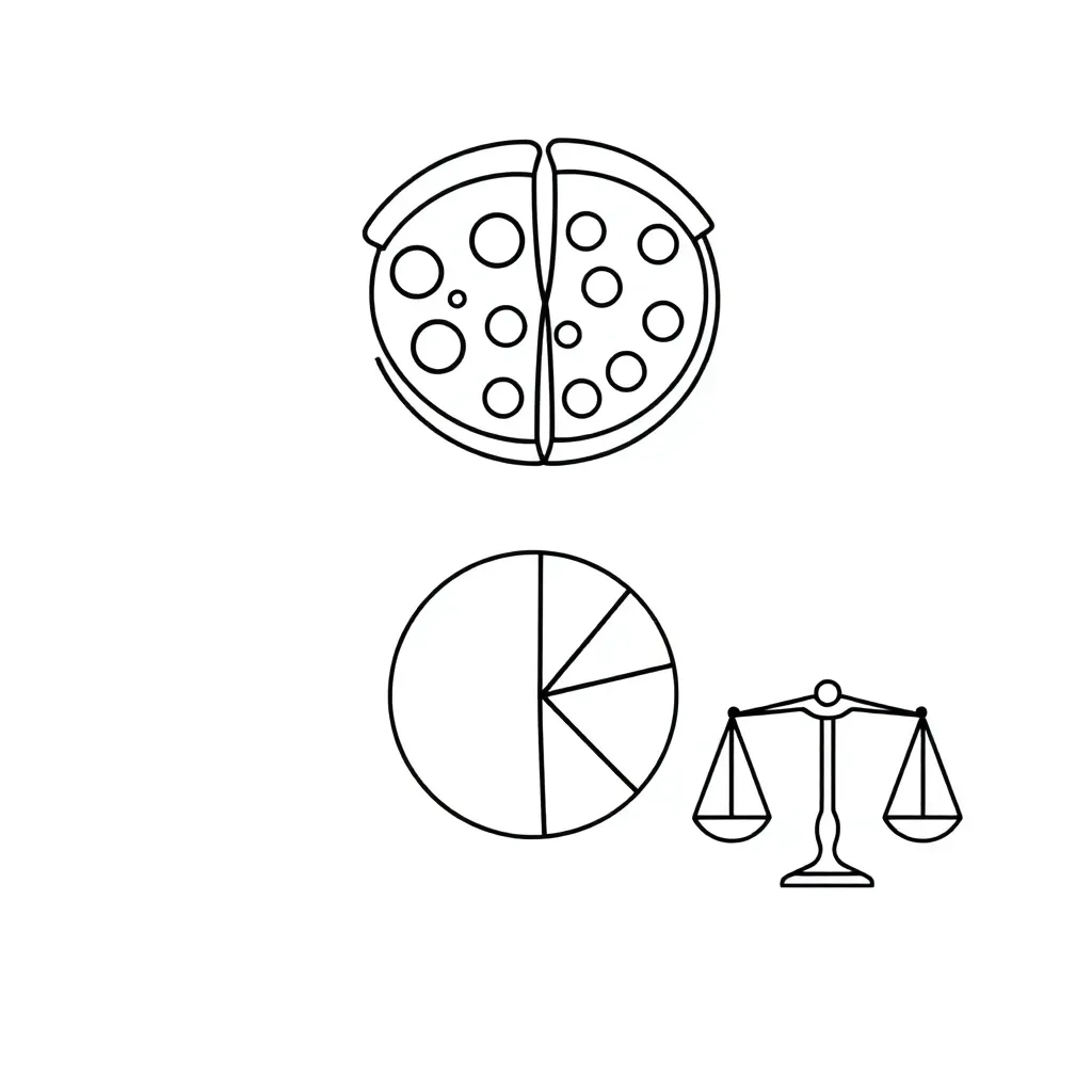 Fractions worksheet illustration