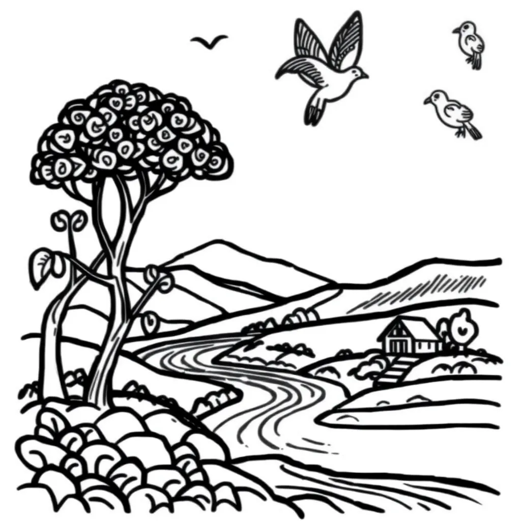 Story book with characters illustration