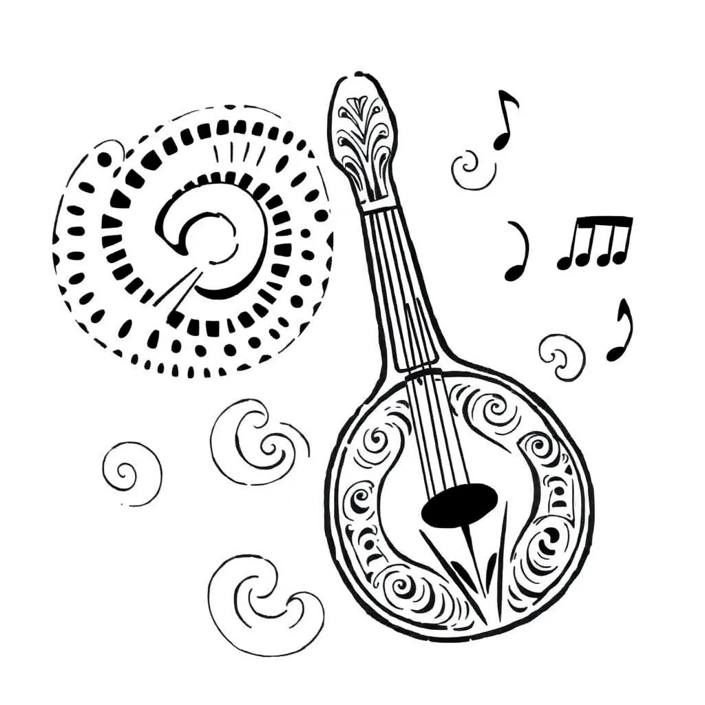 Musical notes and songwriting illustration