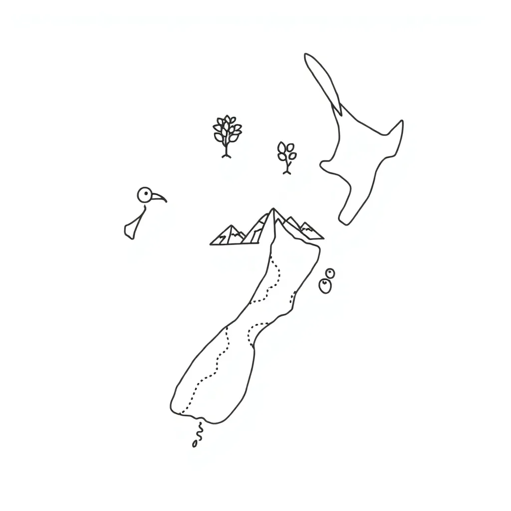 New Zealand map with scale