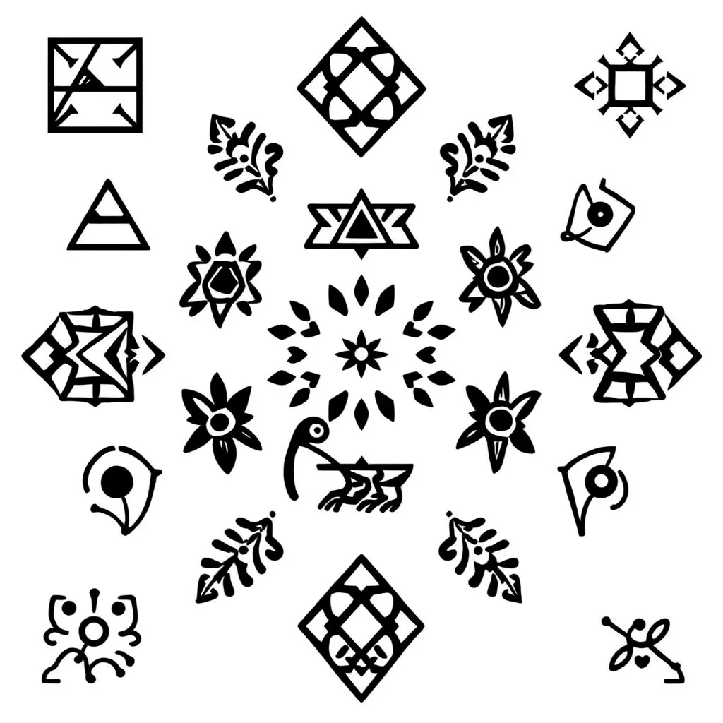 Various polygons showing symmetry lines