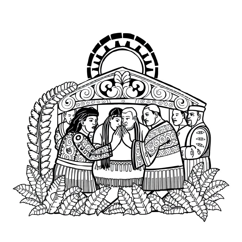 Māori greeting illustration