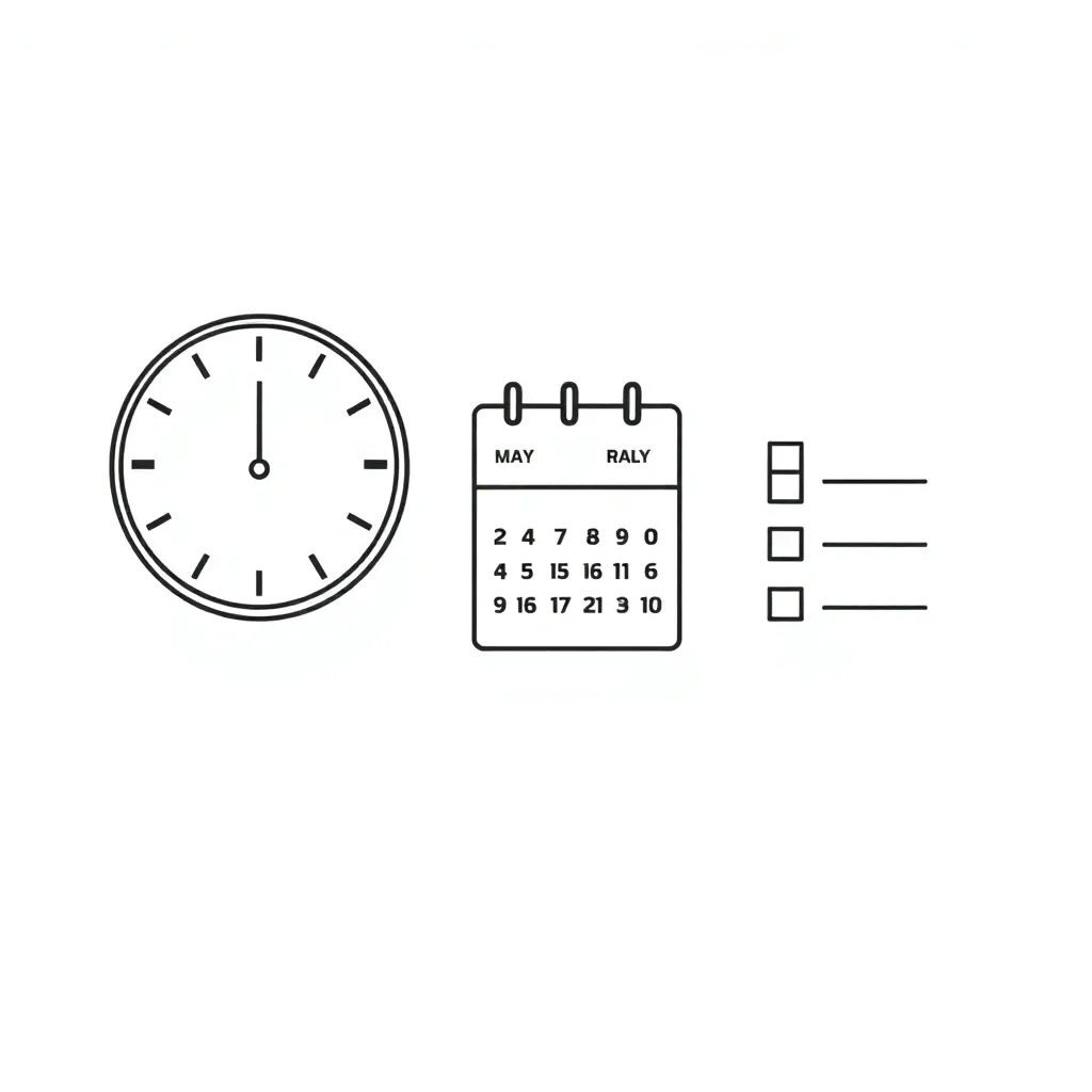 Clock and schedule illustration