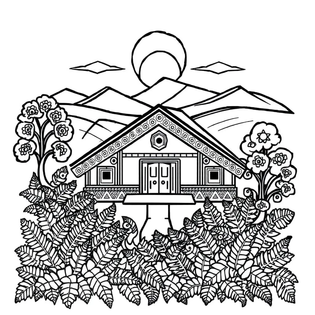 Māori cultural design with koru patterns