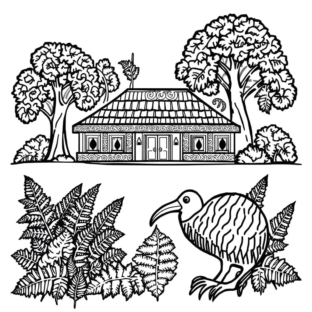 Māori cultural design with koru patterns