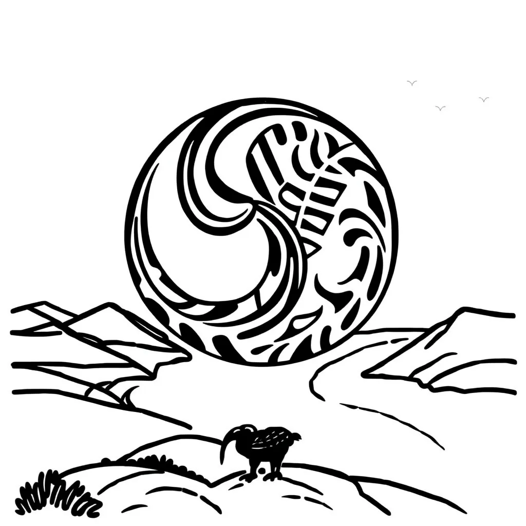 Māori cultural symbols and landscape