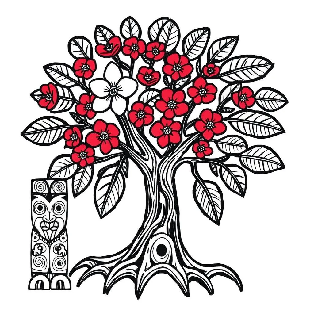 Māori greeting illustration