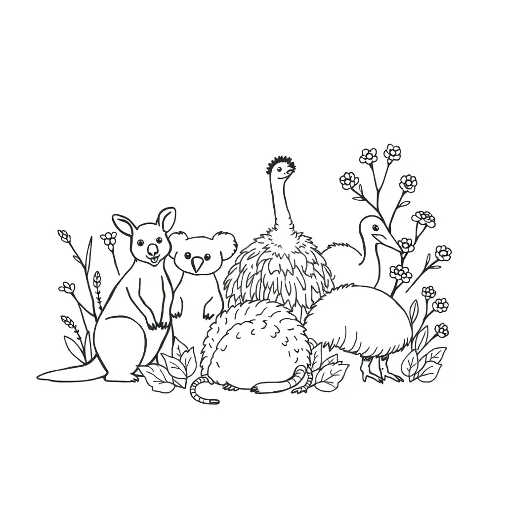 Australian animals classification illustration