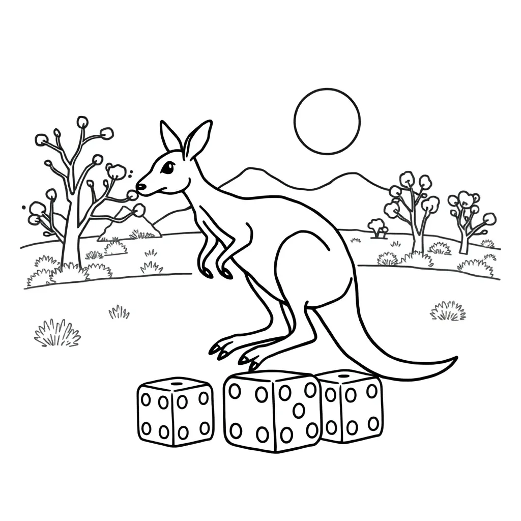 Probability dice and coins illustration