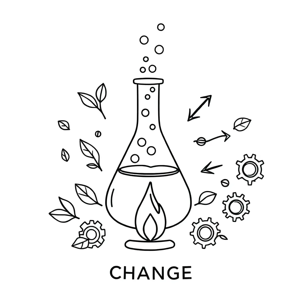 Gas molecules in containers showing Avogadro's Law