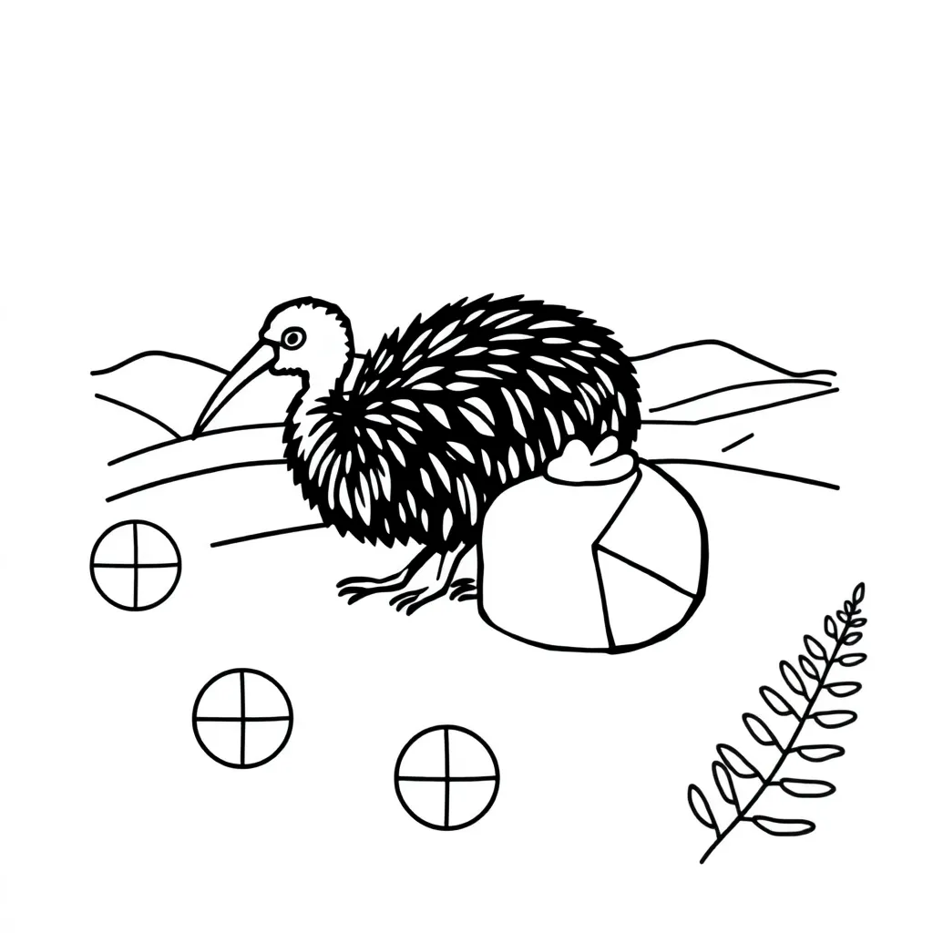 Fraction treasure hunt illustration