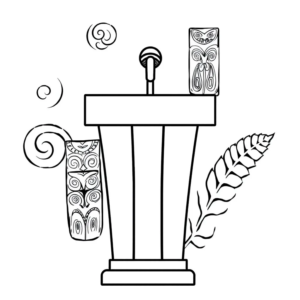 Student giving a speech at podium