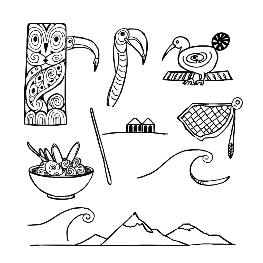 Māori sea life illustration