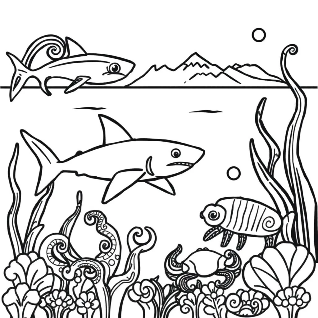 Kaimoana sea creatures illustration