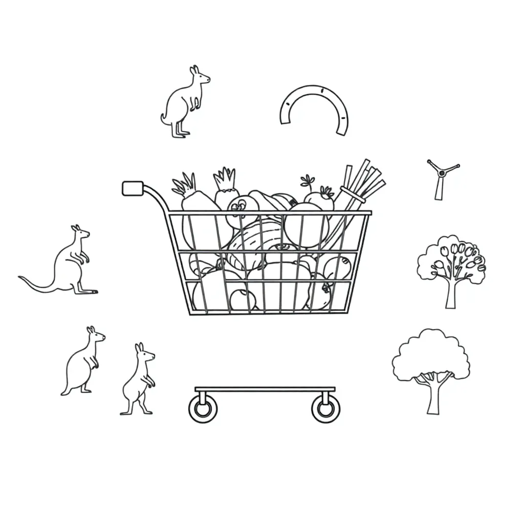 Shopping and consumer choices illustration