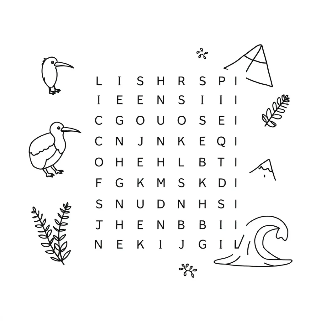 Word search puzzle illustration