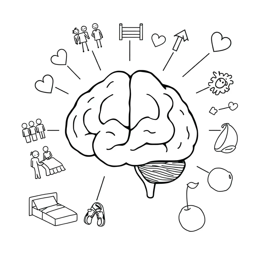 Brain development illustration