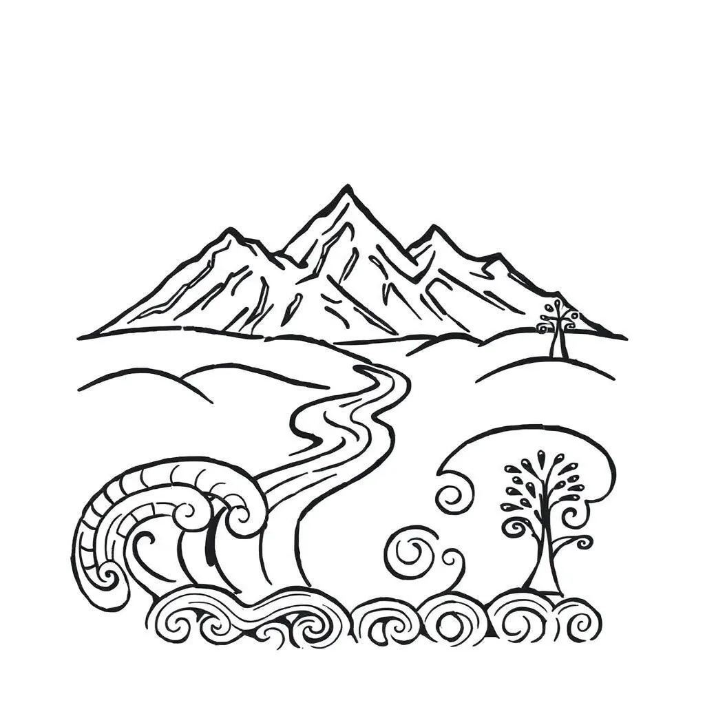 Māori cultural symbols and landscape