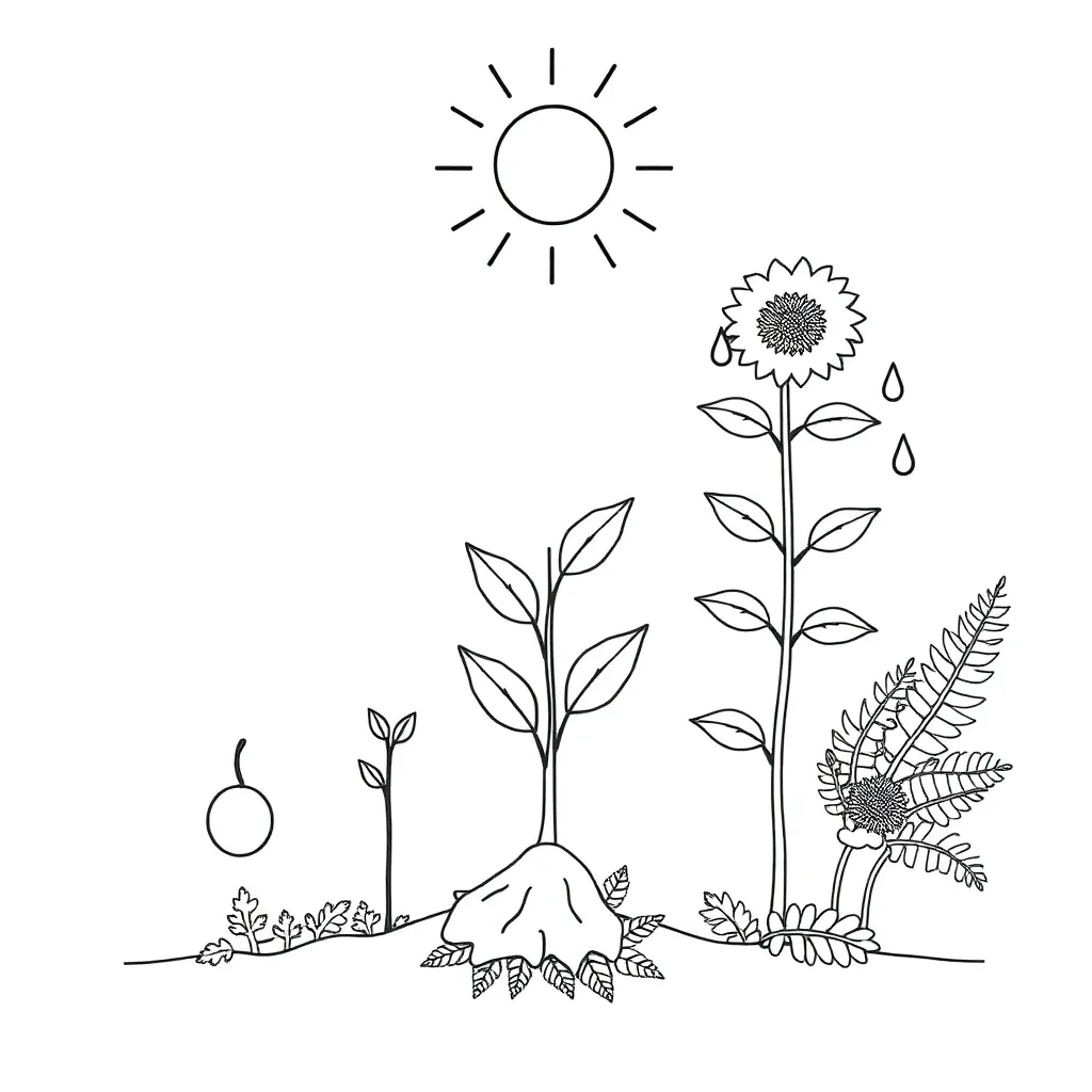 Plant life cycle illustration