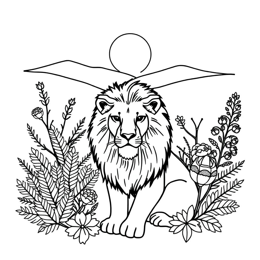 Hungry lion illustration