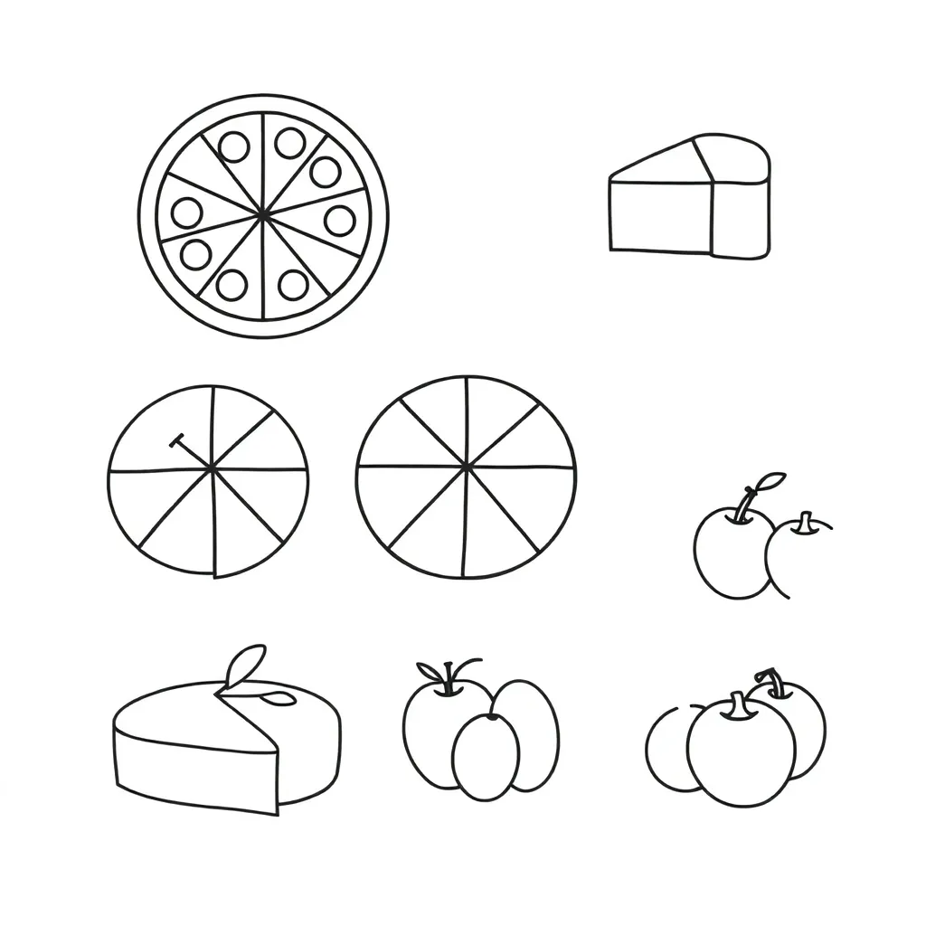 Fractions and mathematical symbols illustration