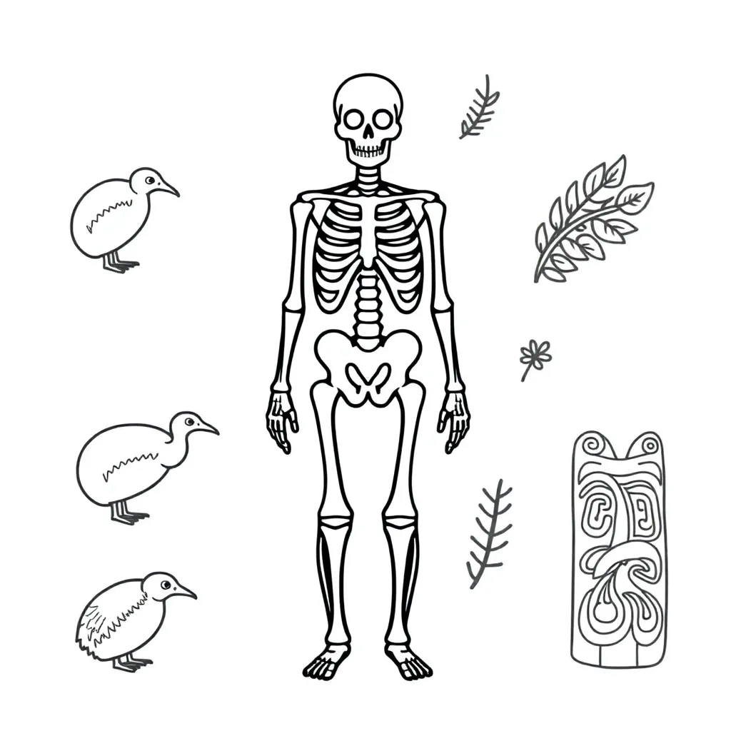 Human skeleton diagram