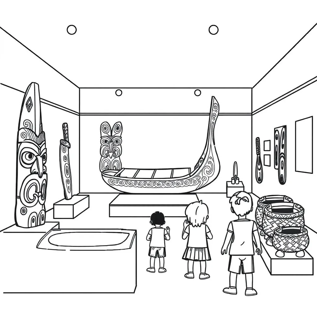 Museum visitors looking at exhibits
