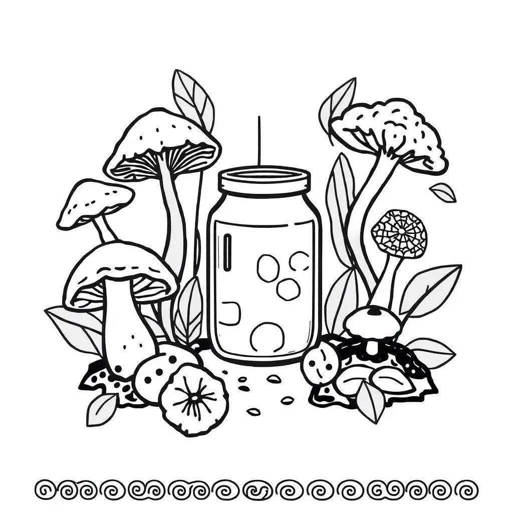 Various edible fungi including mushrooms and yeast