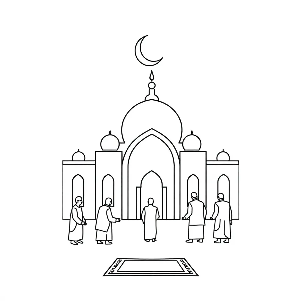 Islamic prayer illustration