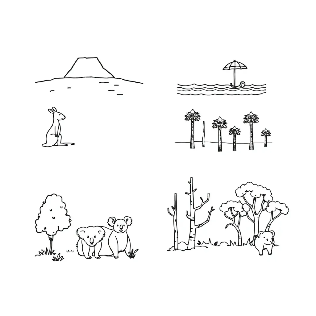 Queensland biomes illustration