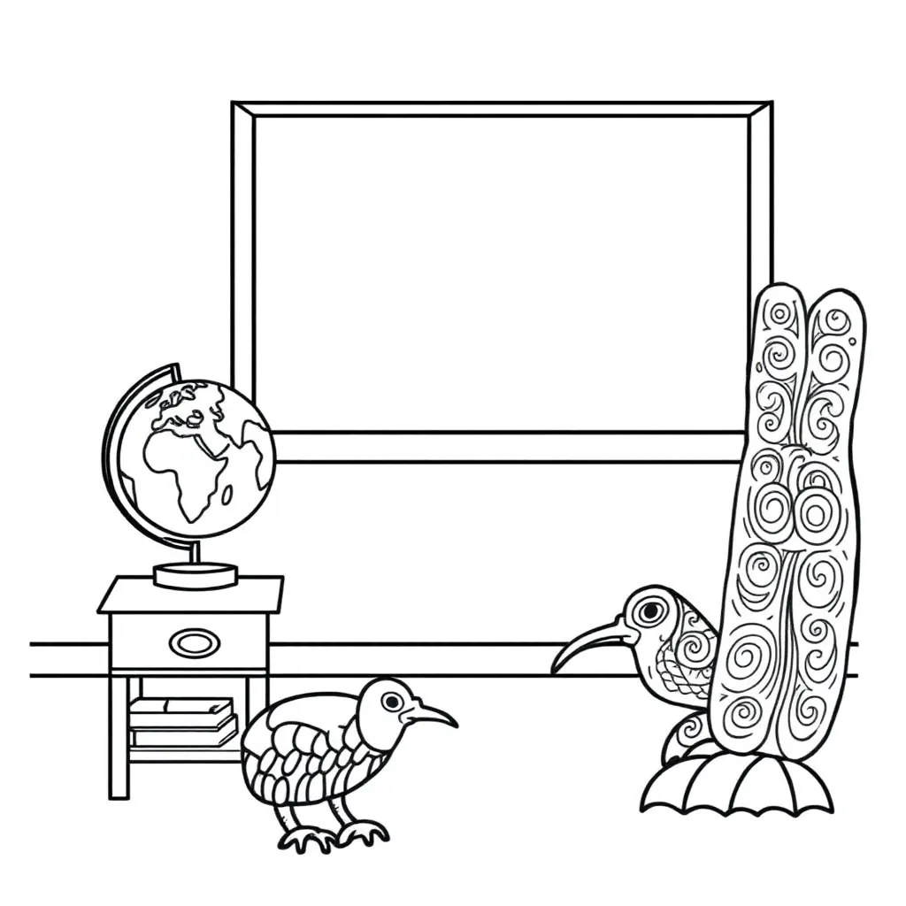 Māori classroom vocabulary illustration