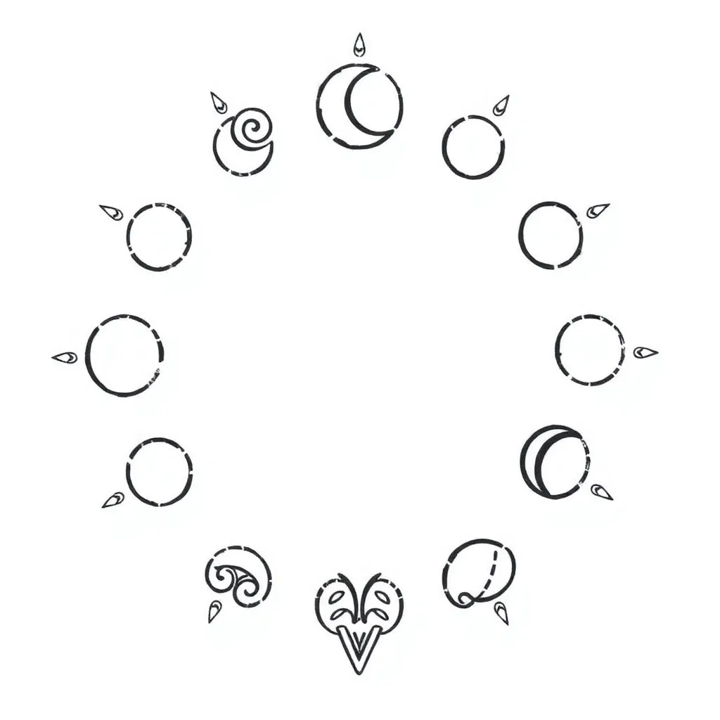 Māori lunar calendar illustration